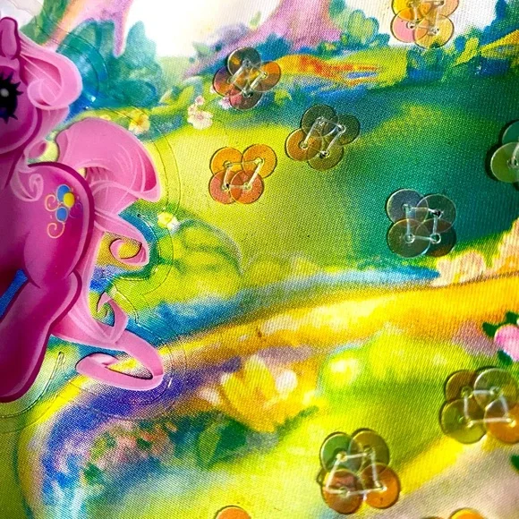 MY LITTLE PONY NWOT VINTAGE 2004 MINI HAND BAG EMBOSSED, SEQUINS, LAVENDER - Picture 6 of 15